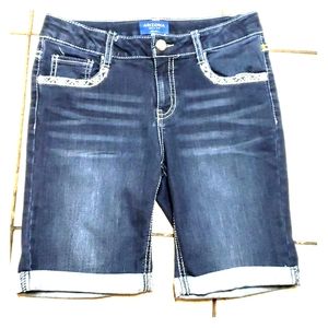 Arizona sequin and Rhinestone embellished bermudas